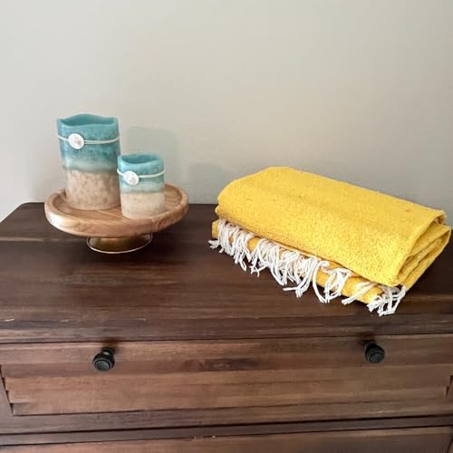 Open Road Goods Handmade Solid Color Yoga Blanket - Thick Mexican Blanket or Throw - Made for Yoga! (Yellow Blanket) - Image 3