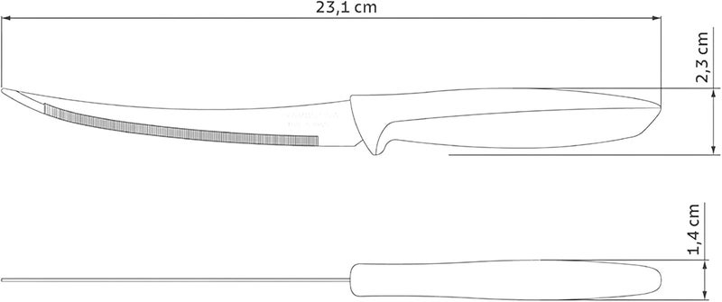 Tramontina Plenus Tomato Knife with Stainless-Steel Blade and Black Polypropylene Handle 5" - Image 3