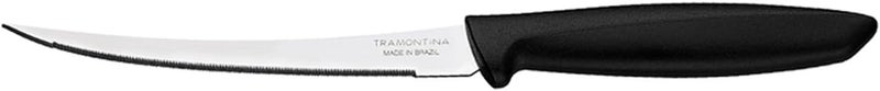 Tramontina Plenus Tomato Knife with Stainless-Steel Blade and Black Polypropylene Handle 5" - Image 1