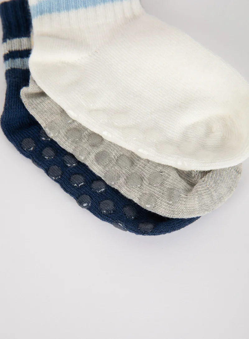 ديفاكتو 3-Pack Cotton Long Socks With Anti-Slip Soles