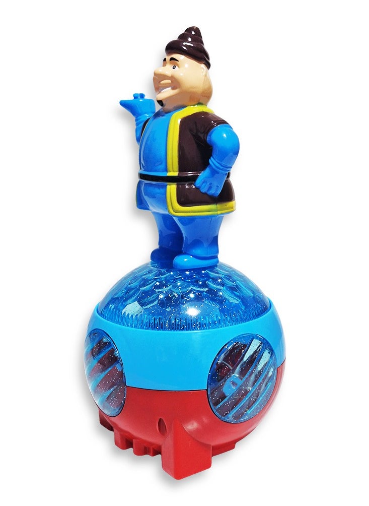 Generic Ramadan Lantern, Great Musical Action Toy for Kids, Dancing Ramadan Lantern with Cartoon Characters on Luminous Moving Ball Cute Ramadan Lanterns, New Ramadan Lantern Toy for Kids, Model ZR138-23, Fat Man, Blue  - Image 3