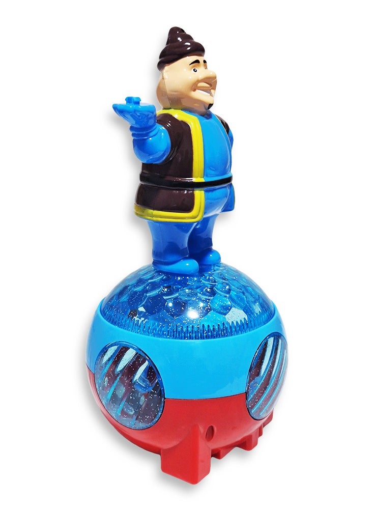 Generic Ramadan Lantern, Great Musical Action Toy for Kids, Dancing Ramadan Lantern with Cartoon Characters on Luminous Moving Ball Cute Ramadan Lanterns, New Ramadan Lantern Toy for Kids, Model ZR138-23, Fat Man, Blue  - Image 4