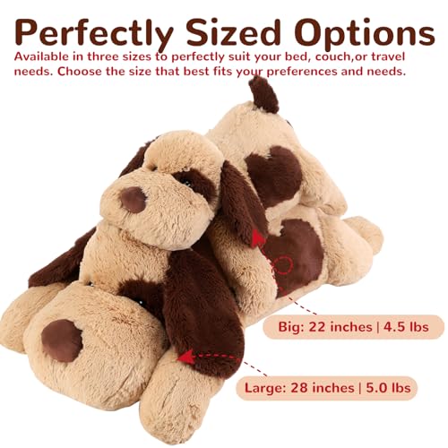 meowtastic Brown Dog Weighted Stuffed Animals - 28 Inch 5.0 Pounds Weighted Plush Dog Stuffed Animals - Large Stuffed Dog Weighted Plush Pillow - Cute Plush Toys Gifts for Kids & Adults (28" 5.0 lbs) - Image 4