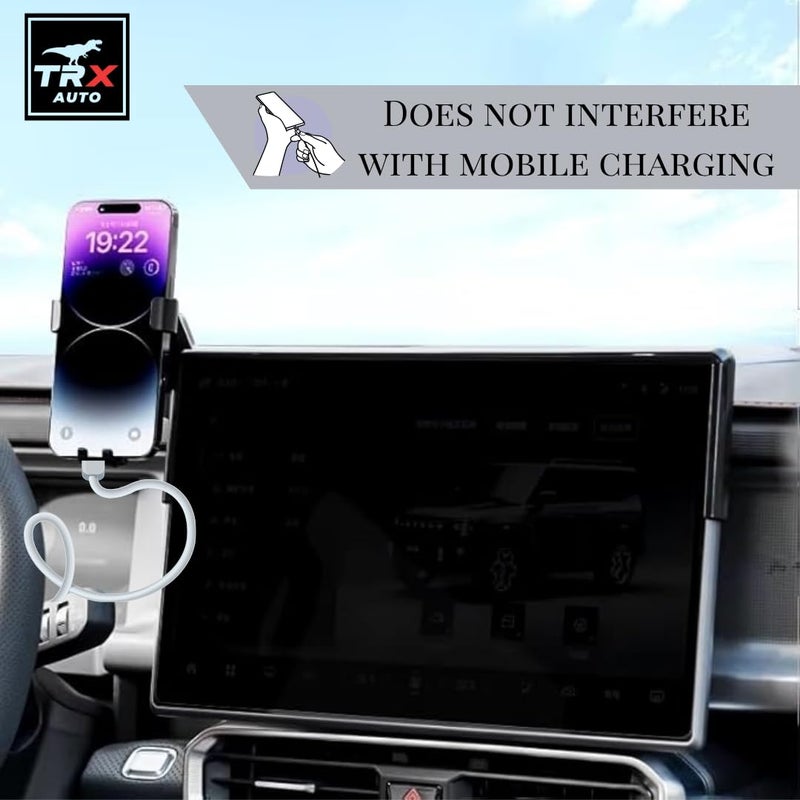  تي ار اكس اوتو حامل هاتف سيارة TRX AUTO لسيارة جيلي كولراي (2023 2022 ، 2024، 2025، 2026) | حامل هاتف سيارة بقاعدة ثابتة لشاشة الوسائط المتعددة | ملحقات مناسبة لشاشة جيلي كولراي مقاس 12.3 بوصة - Image 2