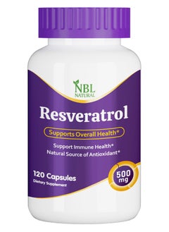 NBL Natural Resveratrol Supplement, 500mg, 120 Capsules, Immune Health Support  - Image 2