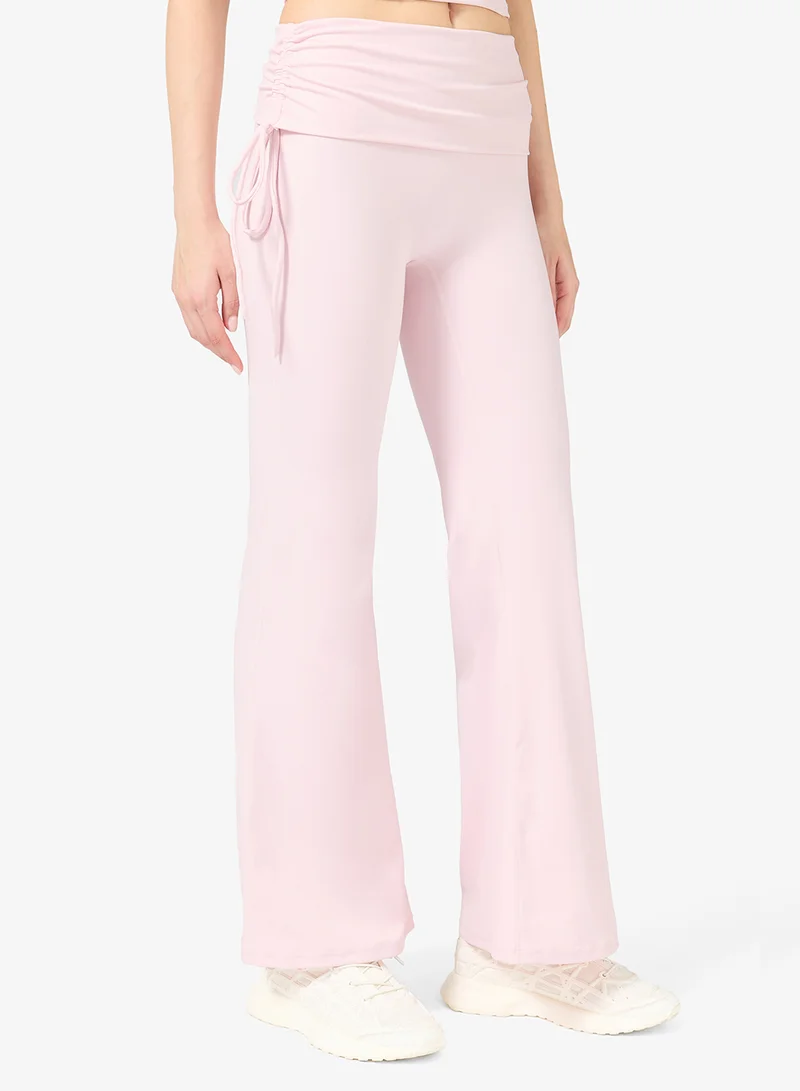 FRWD Halter Neck Vest & Foldover Waist Flared Leggings Set