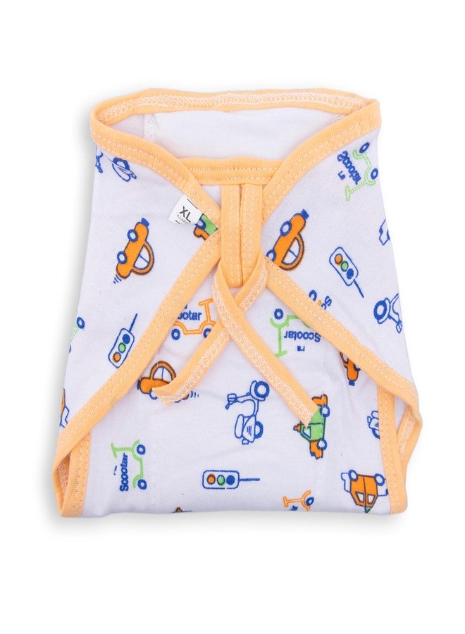 Bumsies Tie up Nappy For Babies, Reusable, Washable Soft Muslin Cotton Padded Nappy/Langot for New Born Baby | Gentle on Baby Skin, Pack of 8 | Large, White, Printed - Image 2