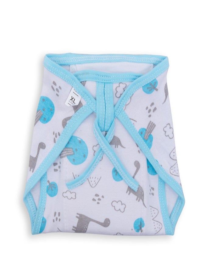 Bumsies Tie up Nappy For Babies, Reusable, Washable Soft Muslin Cotton Padded Nappy/Langot for New Born Baby | Gentle on Baby Skin, Pack of 8 | Large, White, Printed - Image 4