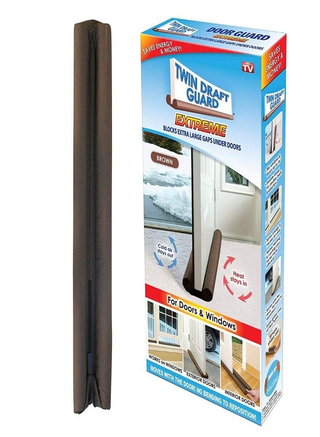 BESTOW® Micro Fleece Dual Side Door Guard Stopper (Brown; 90x12 cm) - Image 1