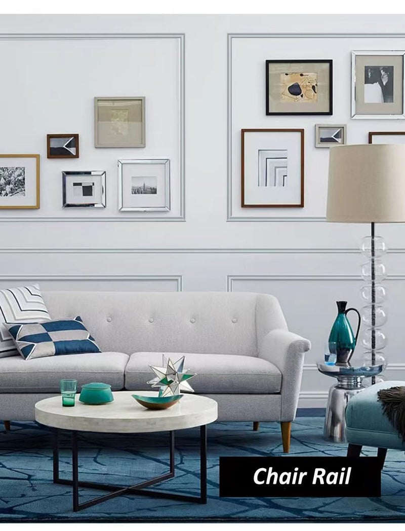LaRolls Peel and Stick Flexible Wall Molding Trim Self Adhesive Decorative Strips, DIY 3D Ceiling Trim for Home DÃ©cor on Cabinet Door Mirror Frame, 1.0in(W)Ã— 16ft(L), White - Image 3