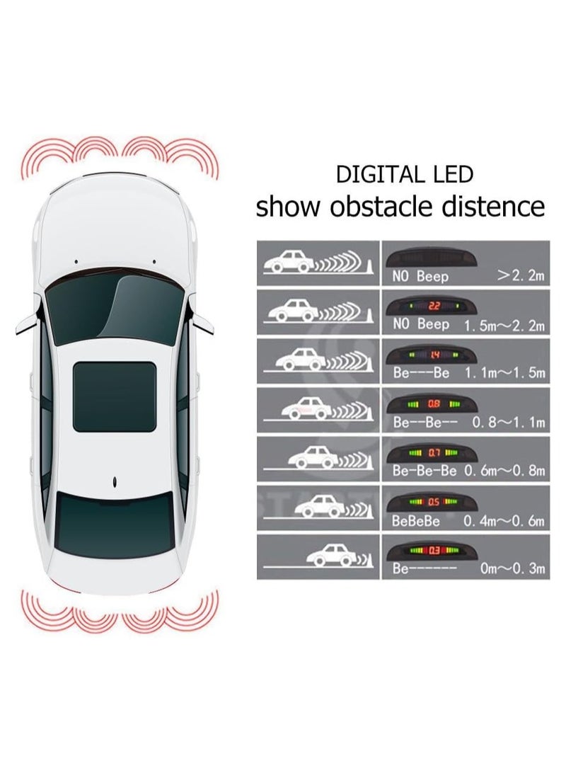 توبيز مستشعر ركن السيارة المضاد للتجمد والمطر من توبي لجميع السيارات مع رادار مراقبة للمساعدة في الرجوع للخلف (أسود) - Image 2