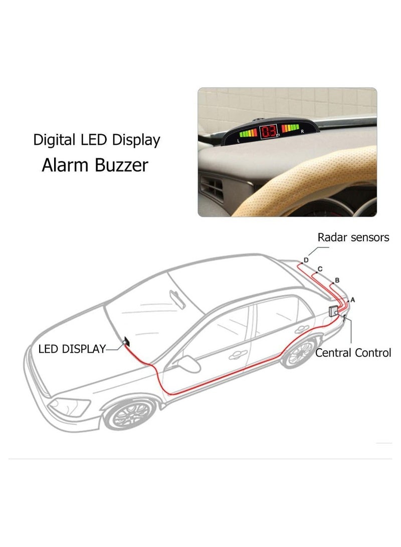 توبيز مستشعر ركن السيارة المضاد للتجمد والمطر من توبي لجميع السيارات مع رادار مراقبة للمساعدة في الرجوع للخلف (أسود) - Image 4