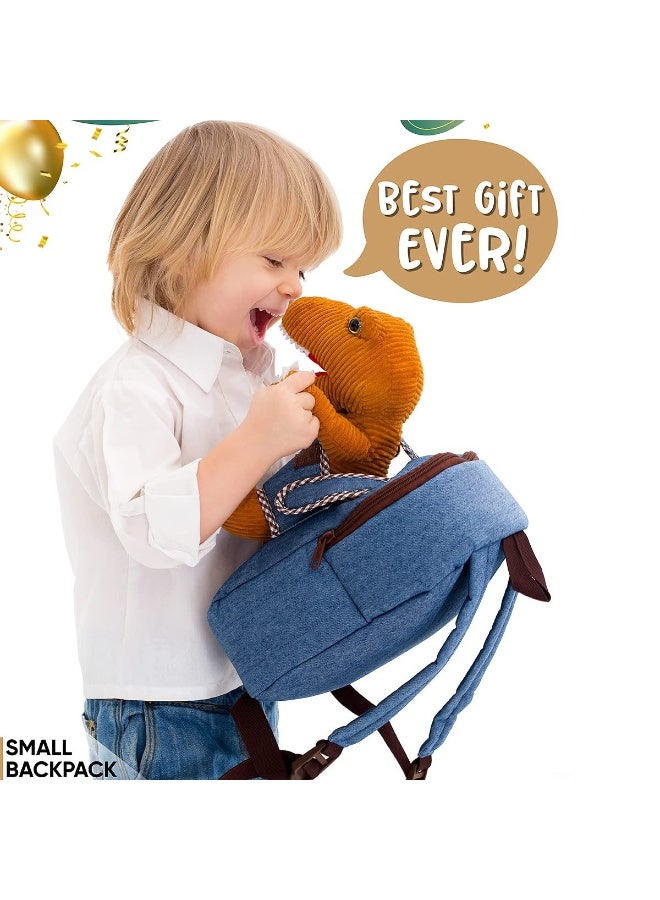 Children's Backpack – Denim Dinosaur Detachable Cartoon School Bag for Kindergarten & Primary School, Back-to-School Season Cute Kids Shoulder Bag - Image 3