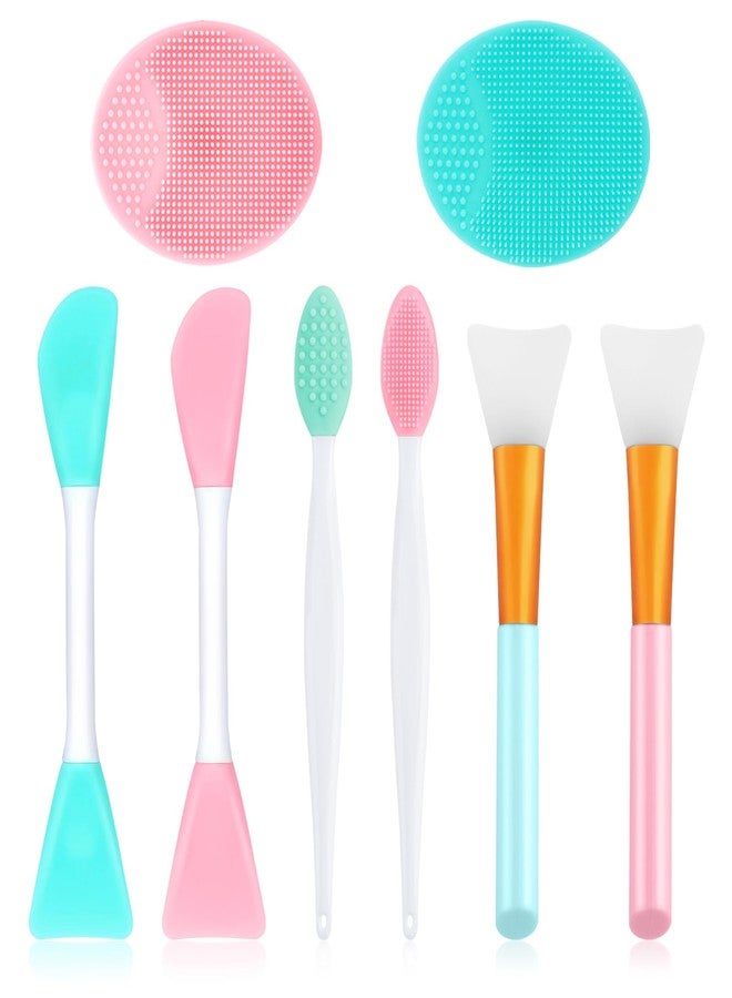 Yokilly Silicone Face Scrubber, 2pcs Exfoliating Lip Brush, 4pcs Cleansing Brush,2pcs Face Mask Brush Exfoliator Blackhead Skin Tool - Image 1