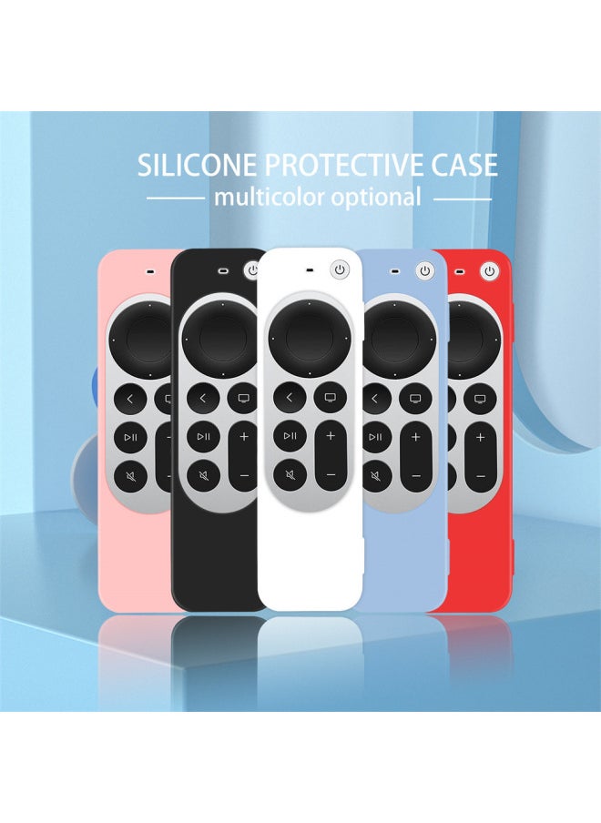 Generic - For Apple 2021 For Apple TV Siri Remote 4K Remote Control Silicone Protective Cover With Rope-Color:Red - Image 1