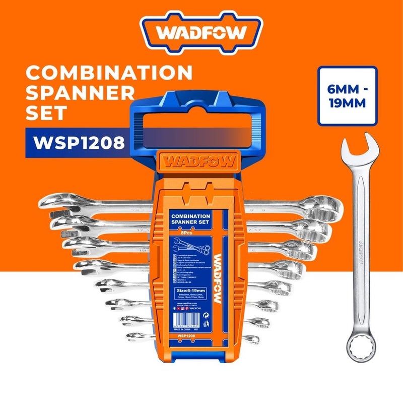 WADFOW 8pcs Combination Spanner Set 619mm Gear Ring Combination Wrench Set WITH 1 YEAR SERVICE WARRANTY - Image 2