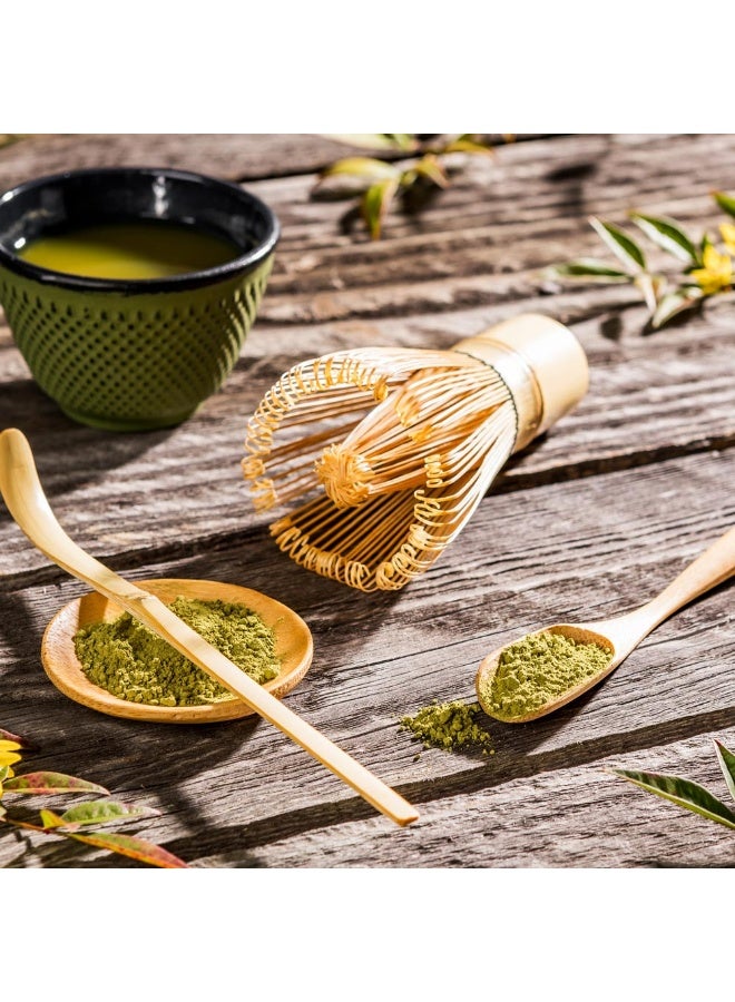 Dojo Matcha Tea Whisk Set, 3-Piece Traditional Matcha Brush Set - Includes Whisk (Chasen), Scoop (Chashaku), And Spoon, Durable, Bamboo Matcha Making Set, Heat-Resistant, Sustainable