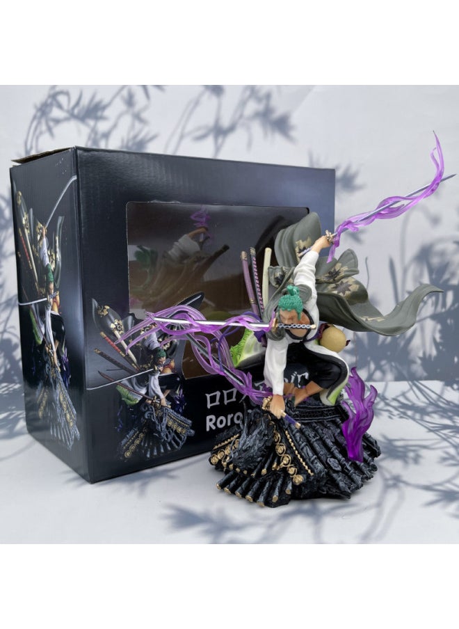 One Piece And The Country Roof Sauron Kimono Three Knife Flow Boxed Animation Hand-made Model Ornaments-Color:small Size Roof Sauron