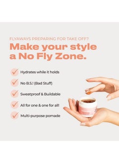 INH No Fly Zone Hair Pomade ; Hydrating Stronghold Sweatproof And Gentle To Slick Down Flyaways ; 2Oz  - Image 3