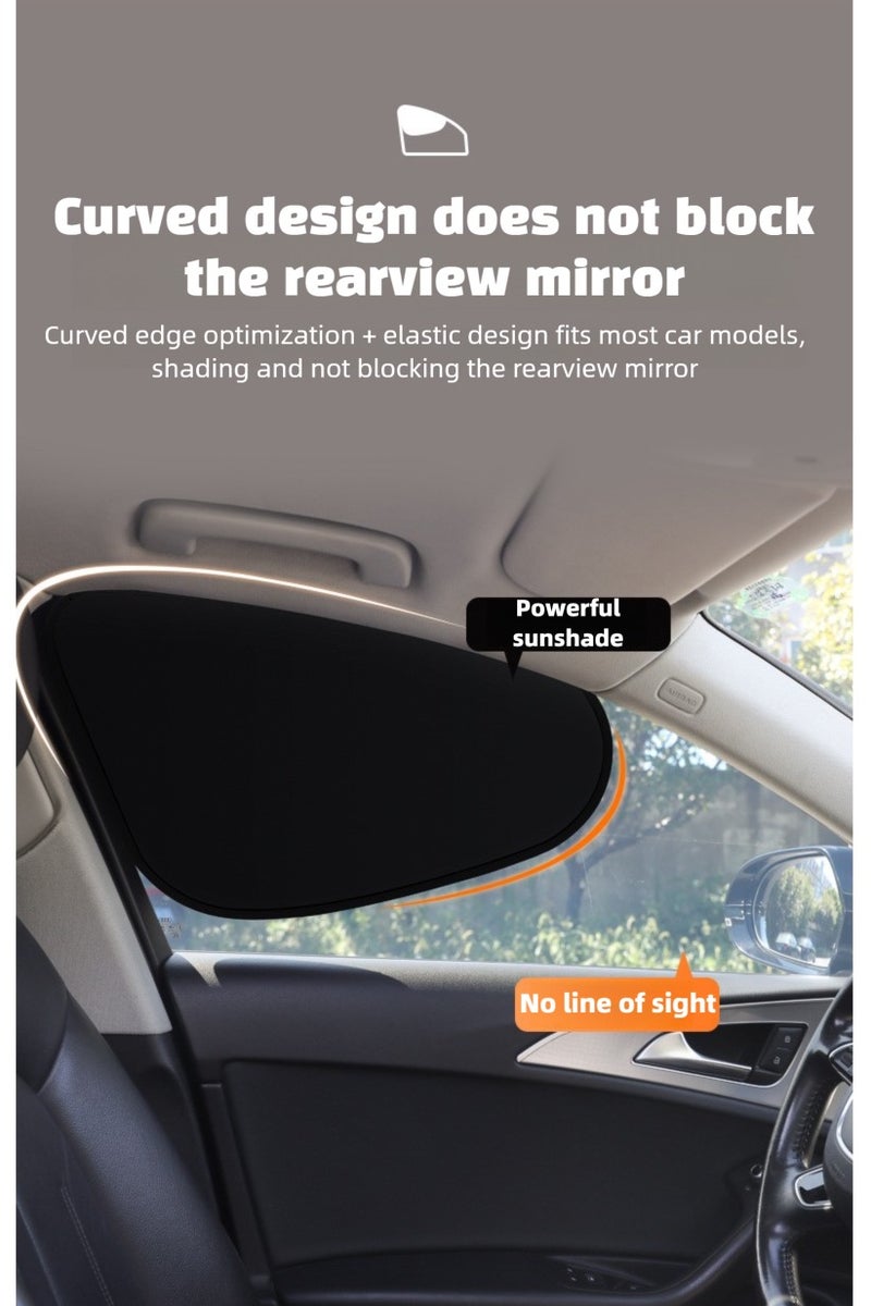 Car Side Window Sun Shades,Electrostatic film adsorption 4 PCS Front and Rear Window Sunshades Privacy Curtains, Sun Glare and UV Rays Protection, Block Light for Breastfeeding, Taking a nap, Changing Clothes, Camping - Image 2