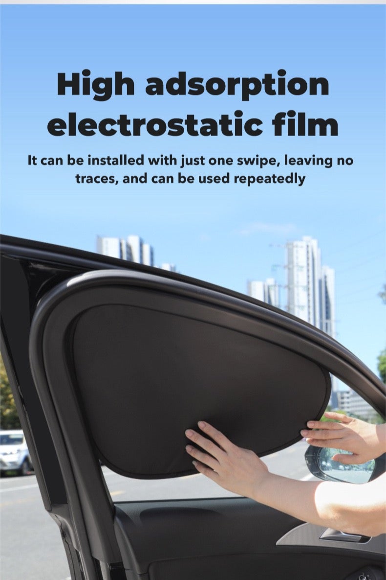 Car Side Window Sun Shades,Electrostatic film adsorption 4 PCS Front and Rear Window Sunshades Privacy Curtains, Sun Glare and UV Rays Protection, Block Light for Breastfeeding, Taking a nap, Changing Clothes, Camping - Image 3