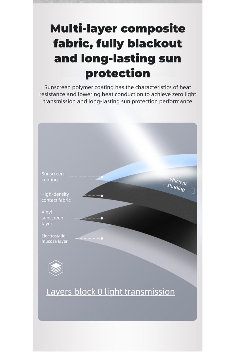 Car Side Window Sun Shades,Electrostatic film adsorption 4 PCS Front and Rear Window Sunshades Privacy Curtains, Sun Glare and UV Rays Protection, Block Light for Breastfeeding, Taking a nap, Changing Clothes, Camping - Image 5