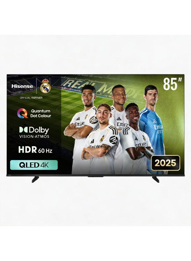 Hisense 85 Inch QLED 4K Smart TV, 60 Hz, Dolby Atmos Vision, AI Smooth Mothion & 4K Upscaler, Vidaa, Voice Control 85Q612Q black - Image 1
