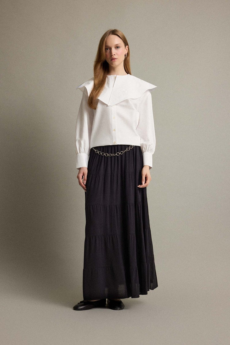 DeFacto White Woman Relax Fit Poplin Long Sleeve Tunic Casual - Image 2