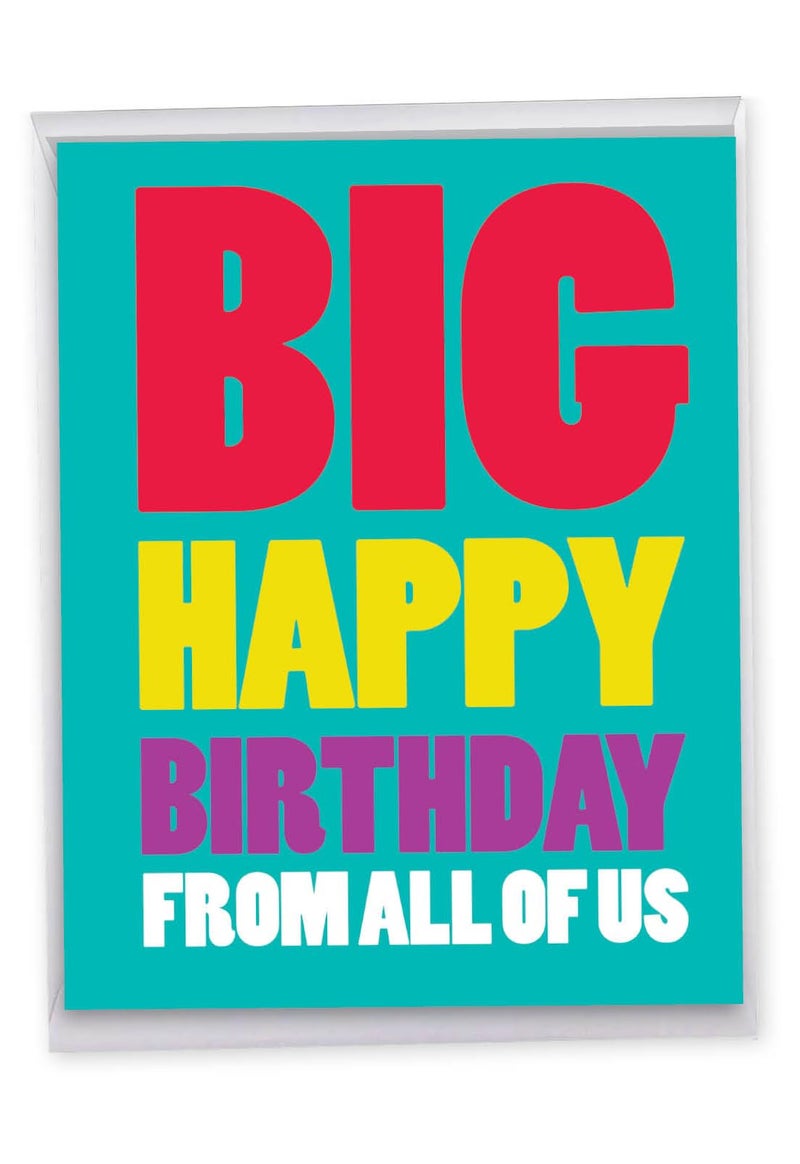NobleWorks - 1 Happy Birthday Greeting Card Jumbo (8.5 x 11 Inch) - Celebration, Appreciation Stationery for Birthdays - Big Happy Birthday from Us J3900BDG - Image 1