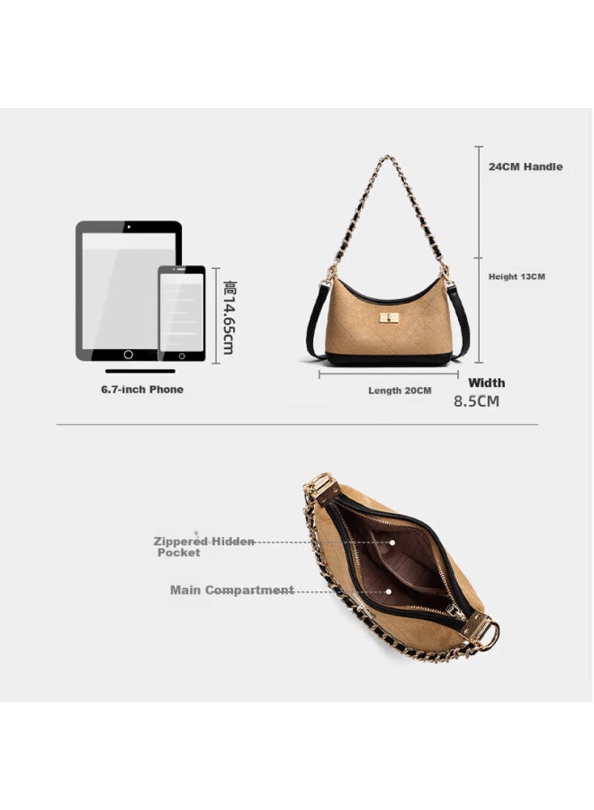 Yuyula Women's Bag Crossbody Quilted Chain Shoulder Bag Commuter Luxury Gift For Girlfriend Wife - Image 3