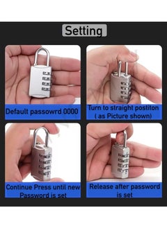 Generic 4 Digit Combination Lock Travel Padlock Zinc Alloy Password Small Portable Luggage Bag Lock High Security  - Image 4