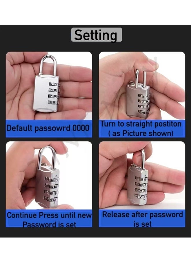 Generic 4 Digit Combination Lock Travel Padlock Zinc Alloy Password Small Portable Luggage Bag Lock High Security  - Image 4