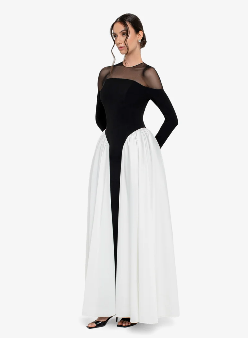 CHASE Colorblock Crew Neck Maxi Dress