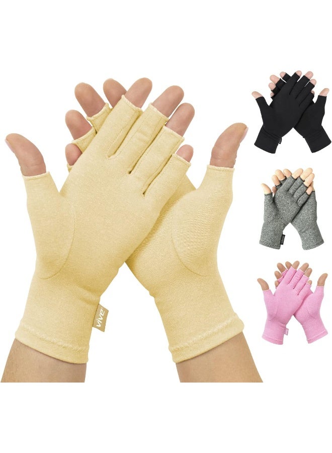 Vive Arthritis Gloves Rheumatoid Compression Hand Glove For Osteoarthritis Arthritic Joint Pain Relief Carpal Tunnel Wrist Support Open Finger Fingerless Thumb For Computer Typing - Image 1