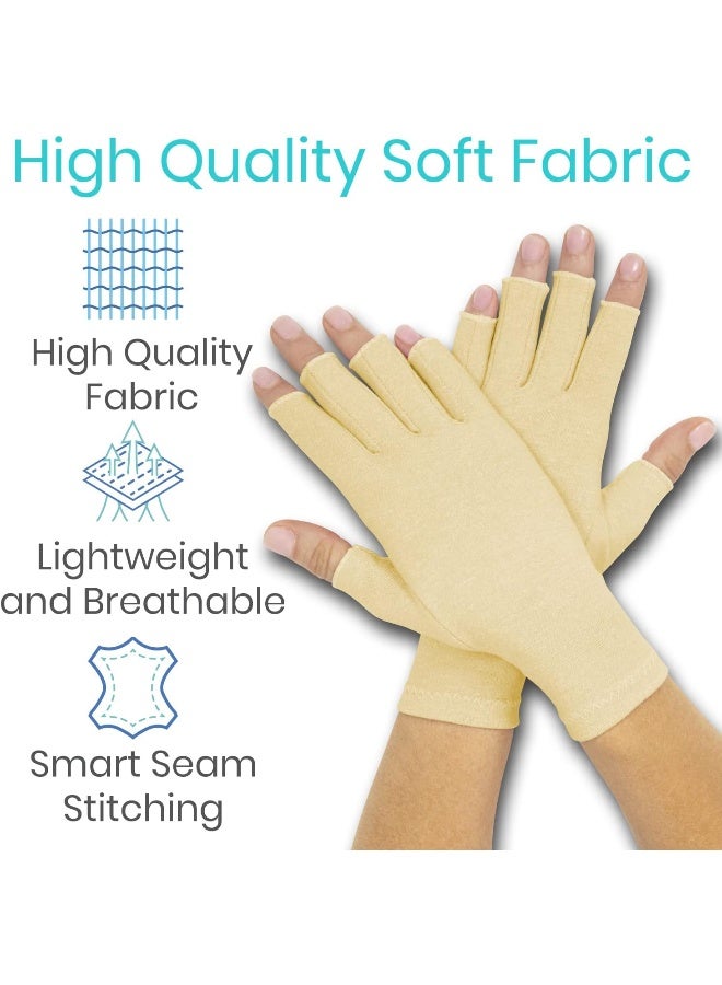 Vive Arthritis Gloves Rheumatoid Compression Hand Glove For Osteoarthritis Arthritic Joint Pain Relief Carpal Tunnel Wrist Support Open Finger Fingerless Thumb For Computer Typing - Image 3