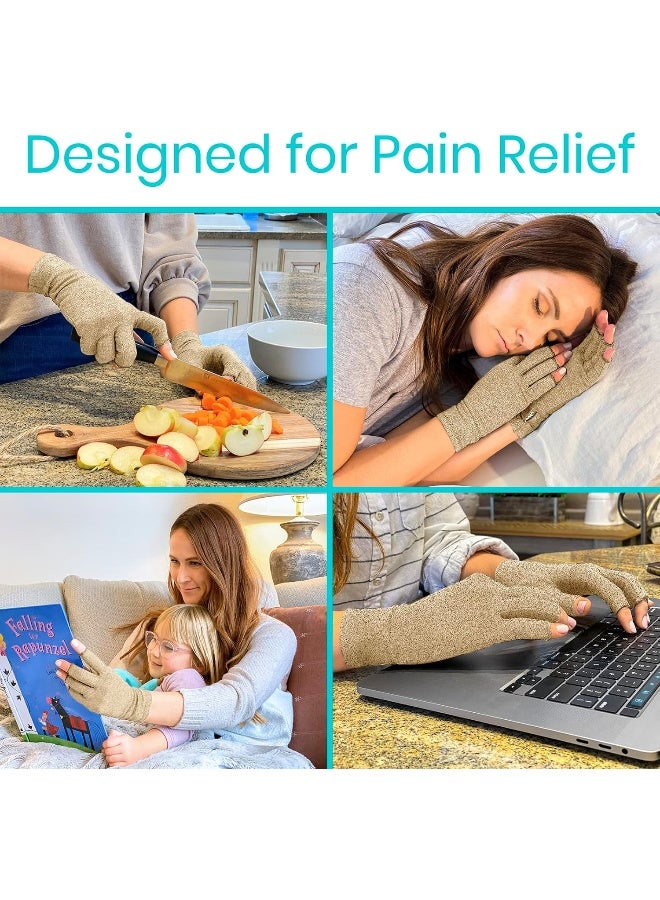 Vive Arthritis Gloves Rheumatoid Compression Hand Glove For Osteoarthritis Arthritic Joint Pain Relief Carpal Tunnel Wrist Support Open Finger Fingerless Thumb For Computer Typing - Image 5