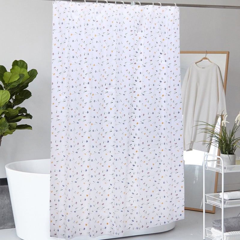 Shower Curtain 3D Printing Curtain Home Decor Bathroom Decor Shower Curtains Partition Curtain (Red Flower and Green Grass) - Image 2