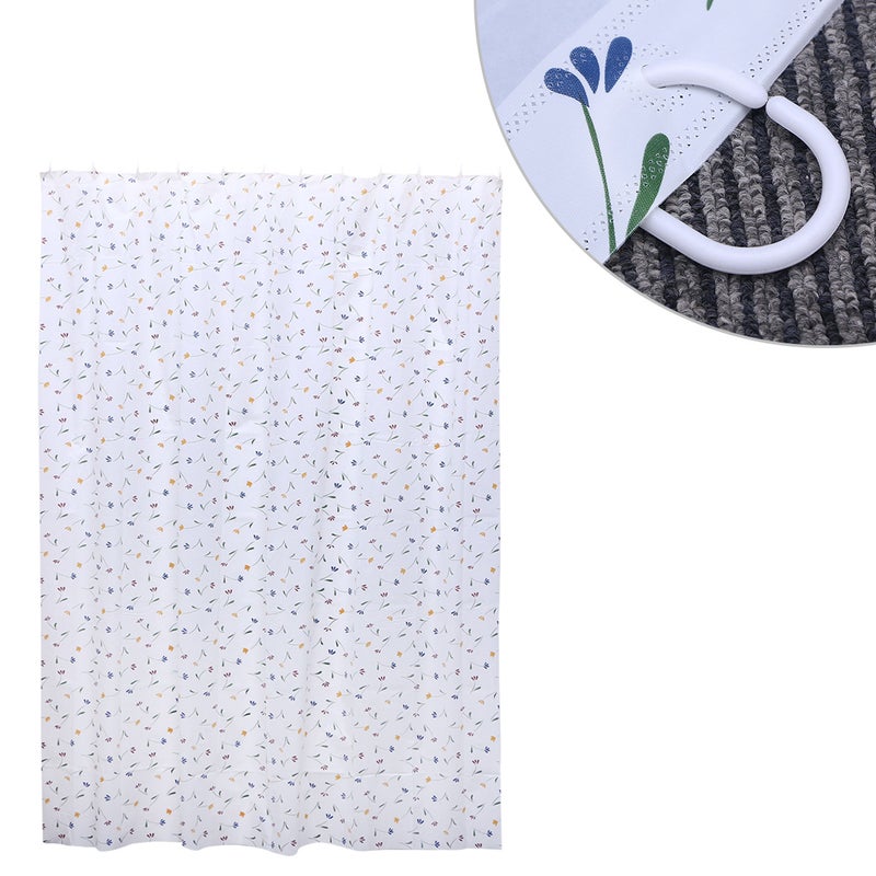 Shower Curtain 3D Printing Curtain Home Decor Bathroom Decor Shower Curtains Partition Curtain (Red Flower and Green Grass) - Image 5