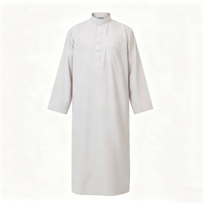 Men's Mandarin Collar Long Sleeve Cotton Blend Kurta Relaxed Fit Daily Wear Multiple Colors - Image 2