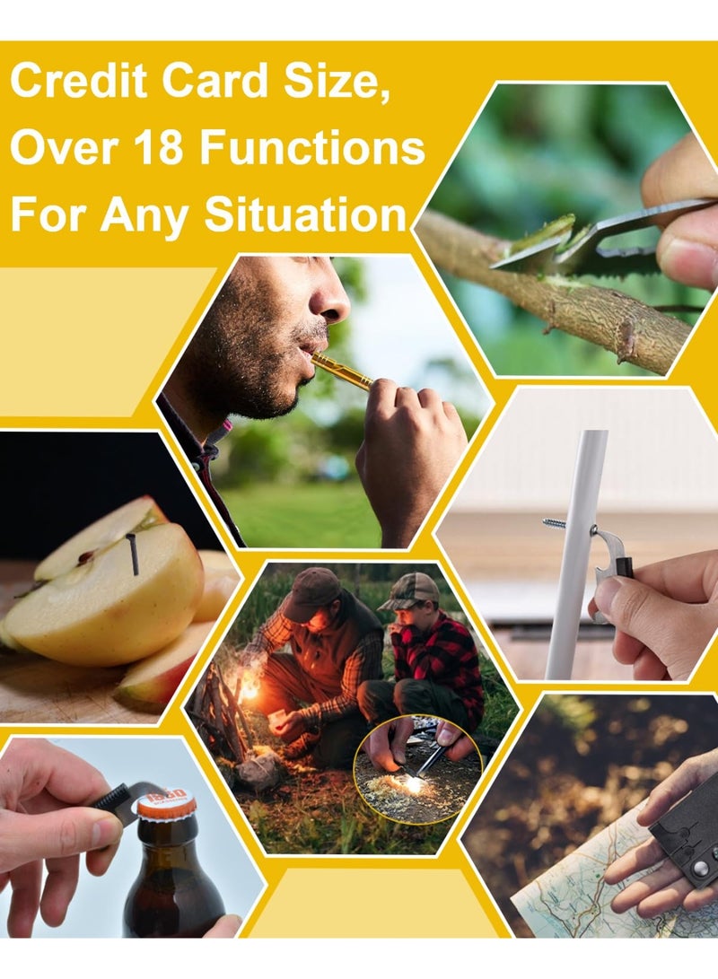 Upgraded Credit Card Tool Multitool - Mens Grandpa Gifts for Dad Who Wants Nothing, Papa Gifts for Him Credit Card Knife Foldable Cool Gadgets for Men Wallet Tools With Blade Compass Screwdrivers - Image 3