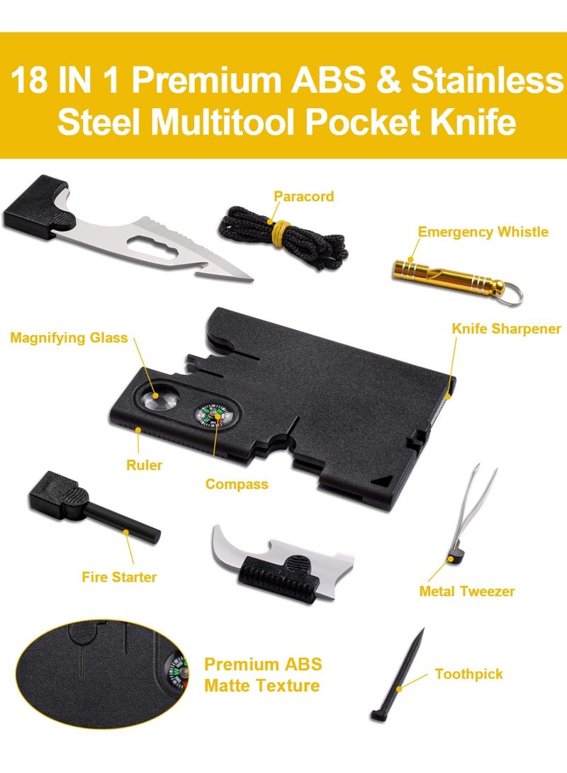 Upgraded Credit Card Tool Multitool - Mens Grandpa Gifts for Dad Who Wants Nothing, Papa Gifts for Him Credit Card Knife Foldable Cool Gadgets for Men Wallet Tools With Blade Compass Screwdrivers - Image 5