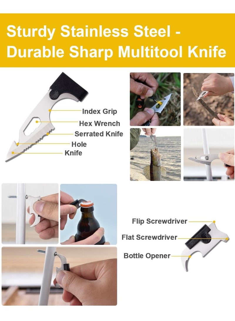 Upgraded Credit Card Tool Multitool - Mens Grandpa Gifts for Dad Who Wants Nothing, Papa Gifts for Him Credit Card Knife Foldable Cool Gadgets for Men Wallet Tools With Blade Compass Screwdrivers - Image 4