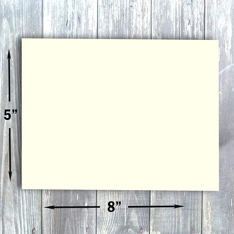 Hamilco Blank Index Cards 5 x 8 Card Stock 80lb Cover Cream Cardstock Paper - 100 Pack - Image 3