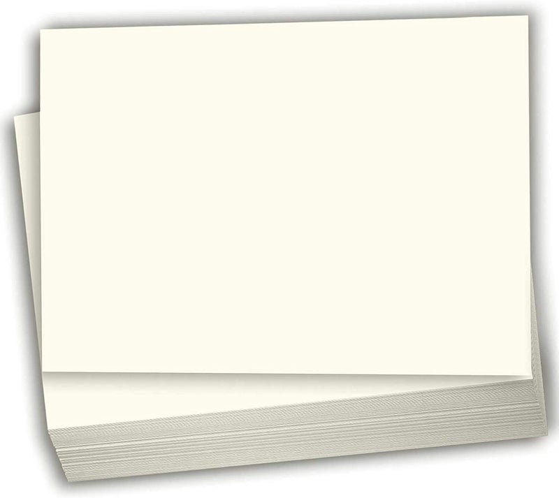 Hamilco Blank Index Cards 5 x 8 Card Stock 80lb Cover Cream Cardstock Paper - 100 Pack - Image 1