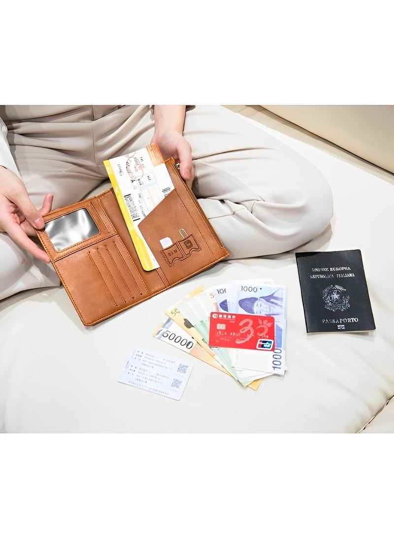 REOCLE Passport Holder Slim Travel Wallet RFID Blocking Card Case Cover Passport Cover Protector Travel Essentials with Credit Card Slots for Women & Men - Image 3