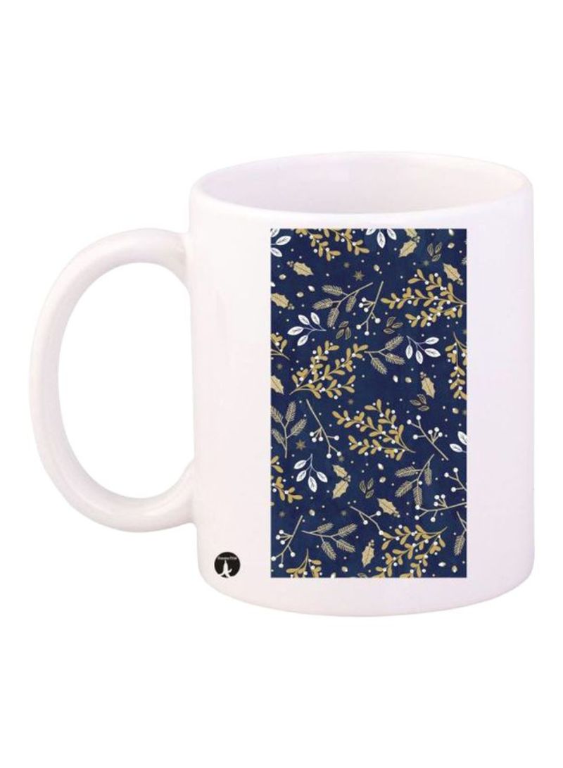 RKN Flower Printed Mug White/Blue/Yellow Standard Size