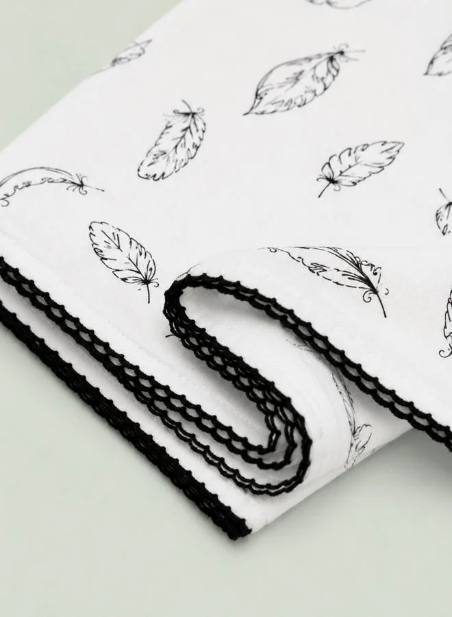 Mothers Choice Organic Cotton Feather Print Baby Swaddle Wrap