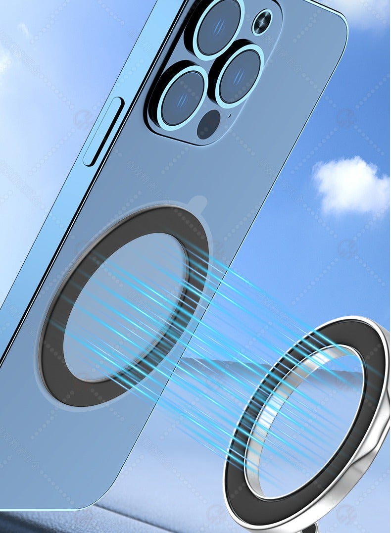 2 Pieces Magnetic Metal Ring Ultra Thin Compatible for iPhone and Andriod Wireless Charging Devices  - Image 1