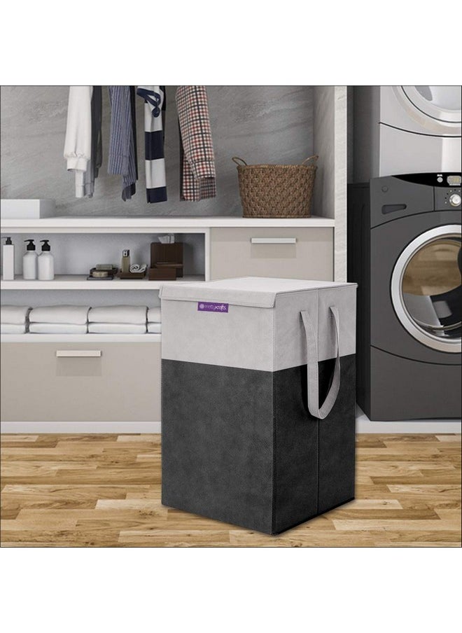 PrettyKrafts 75 L Non Woven Rectangular Foldable Large Laundry Bag/Basket With Lid & Handle, Freestanding Clothes Storage Organizer for Bedroom, Dorm (36x36x53cm, Black, Set of 2) - pzsku/ZCC33744B4C5CADB736F6Z/45/_/1737806154/4ce738e4-bbff-46ca-be7a-a5115ecb480f