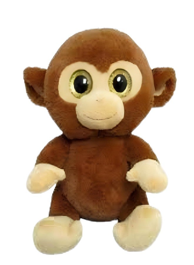 Tickles Cute Sitting Monkey Glitter Eyes Soft Stuffed Plush Animal Toy for Kids Boys & Girls Birthday Gift (Size: 15 cm Color: Brown) - Image 2